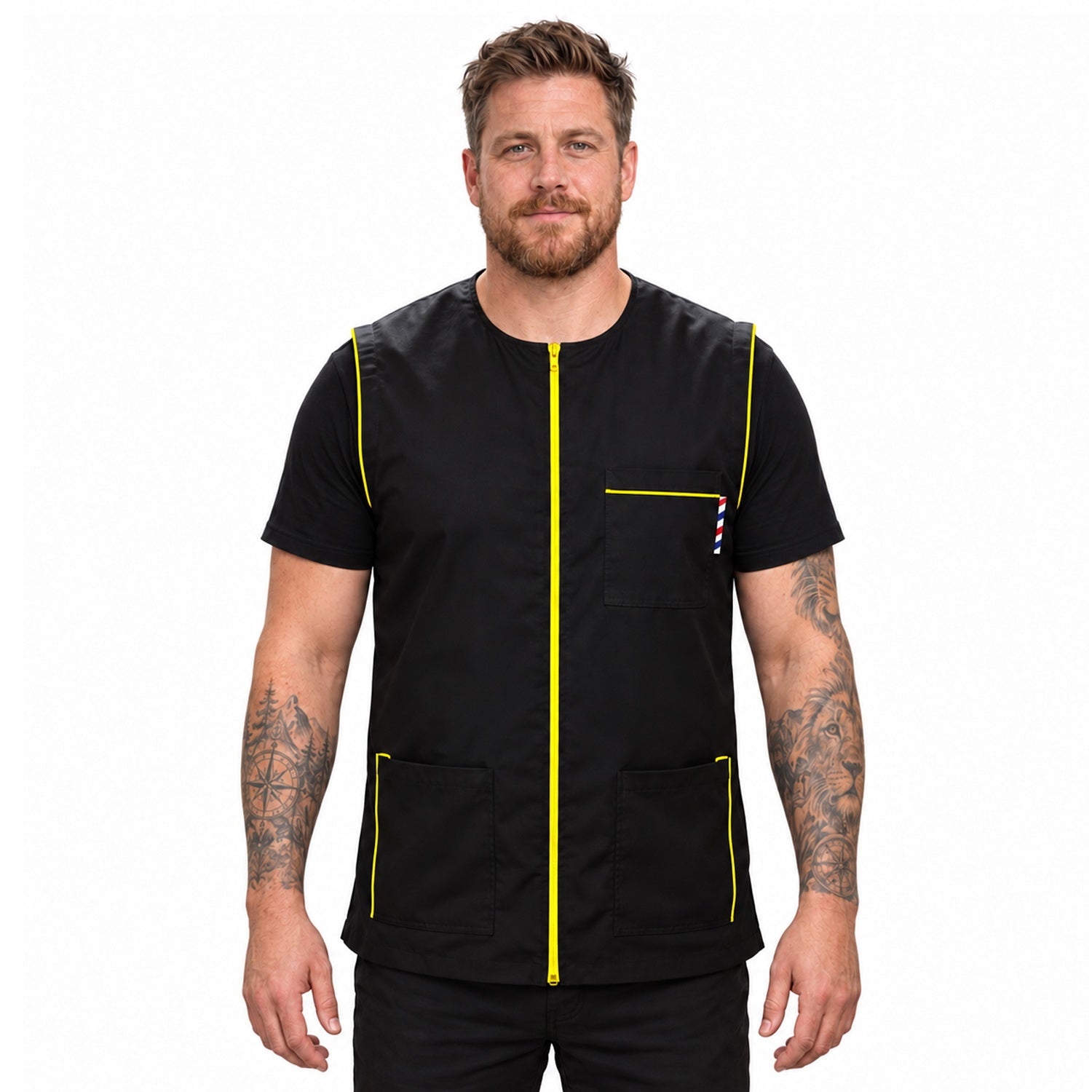 Gencuts Barber Jacket – Black Barber Vest Men