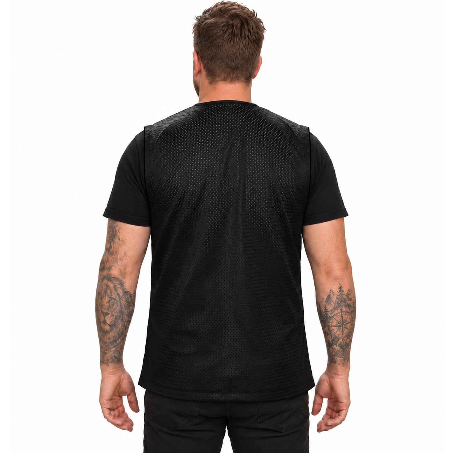 Black Barber Vest with Back Mesh Barber Jacket For Men Women | Gencuts