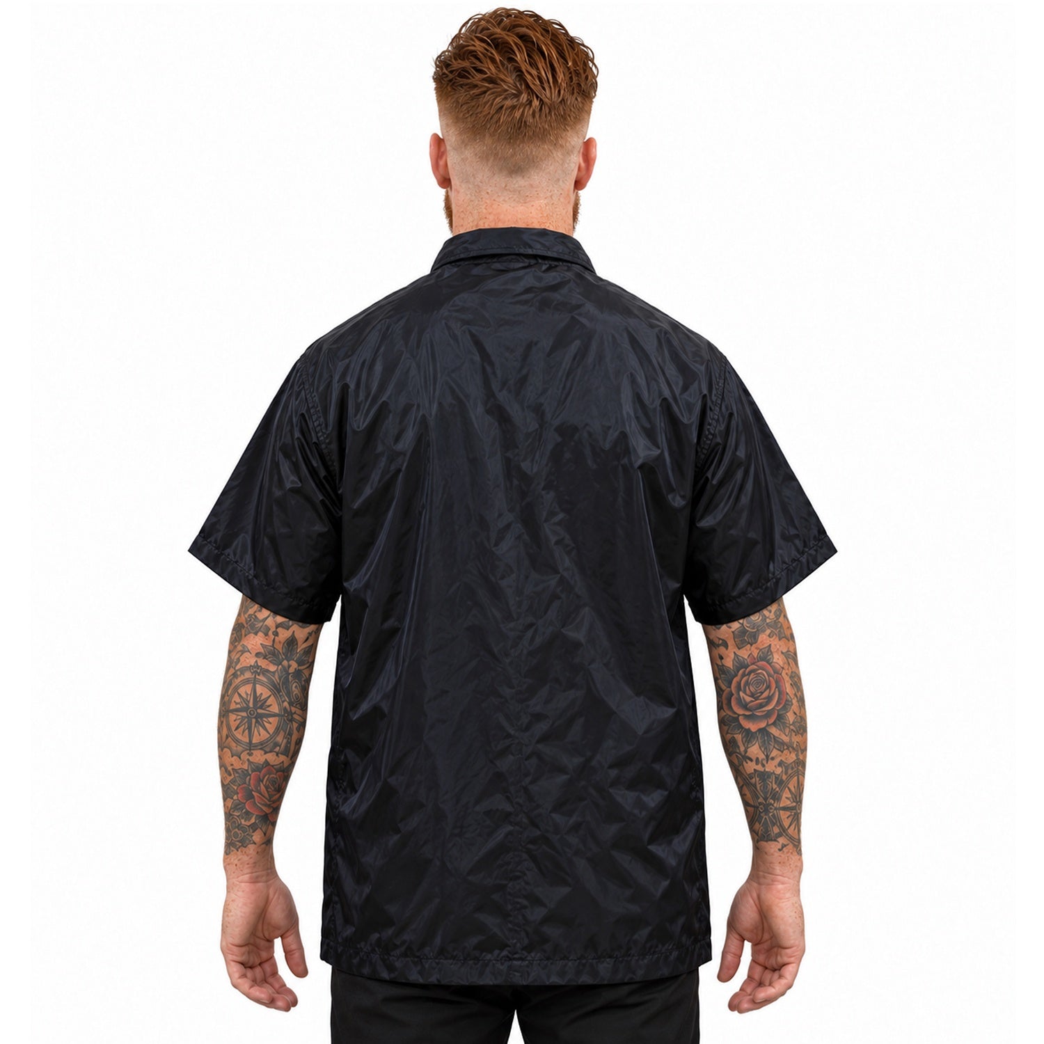 Gencuts Barber Jacket Black for Men and Women Gold Zip
