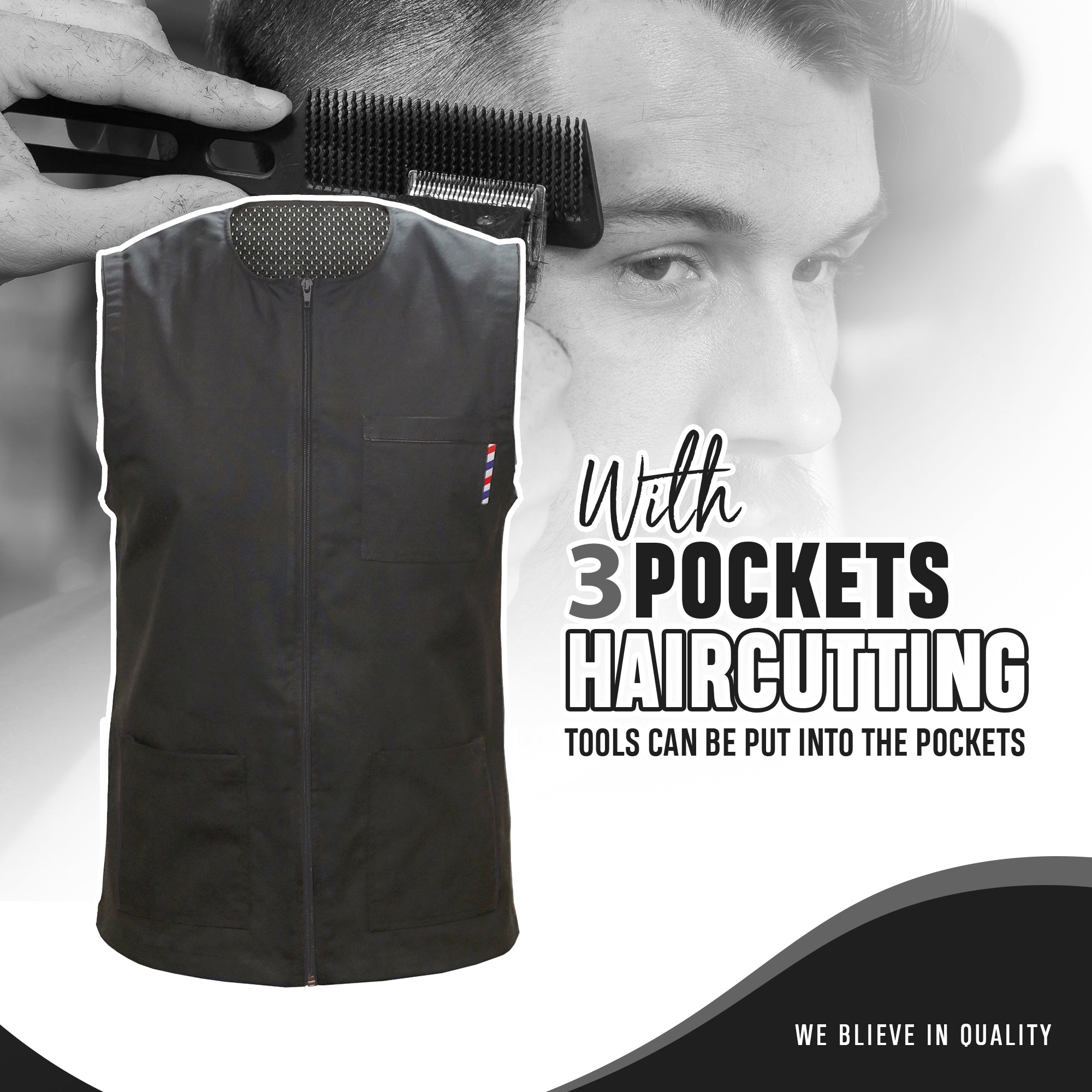 Gencuts Barber Jacket & Vest for Men and Women – Hairdresser Smock for Barbershop
