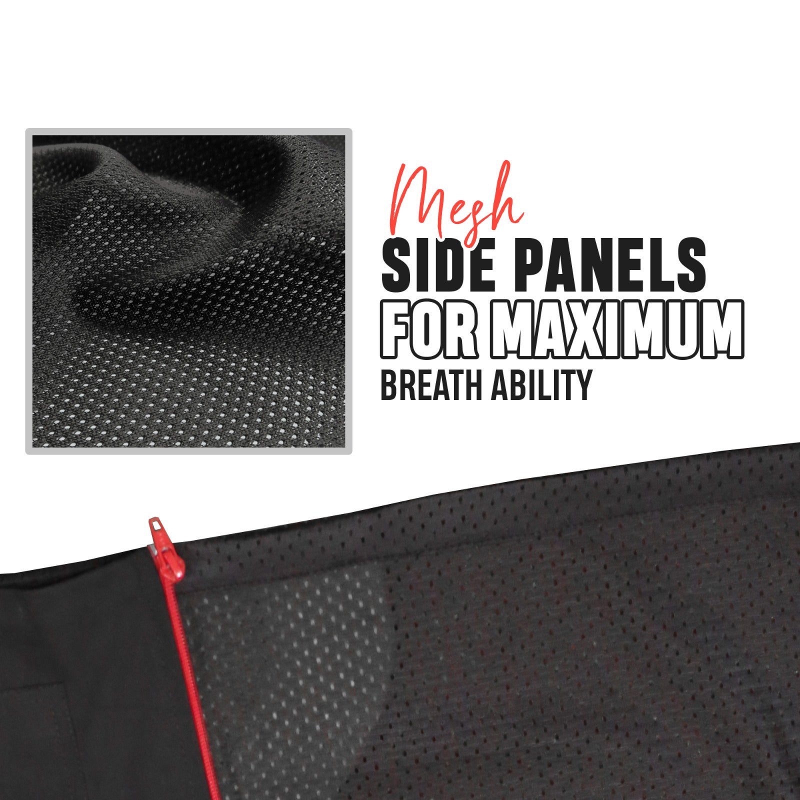 Black Barber Vest with Red Zip and Back Mesh Barber Jacket | Gencuts